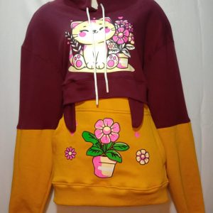 Chocolate Color Pretty & Smart Printed Hoodie
