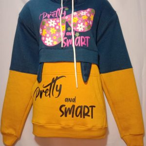 Dark Blue Color Pretty & Smart Printed Hoodie